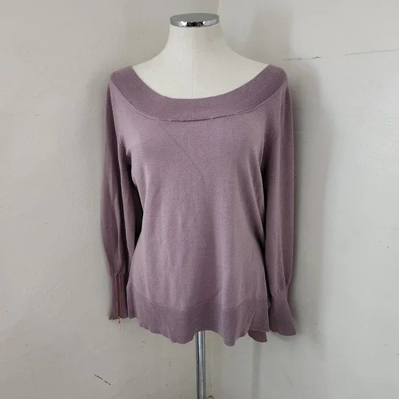 Love Scarlett Mauve Sweater Zipper Sleeves Women's Size XL - Picture 1 of 5
